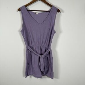 See You‎ Monday Women's Sleeveless Romper Waffle Knit Purple Casual Size XL